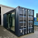 20ft Insulated Container Office – Modern Workspace with Sliding Glass Doors