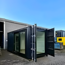 20ft Insulated Container Office – Modern Workspace with Sliding Glass Doors